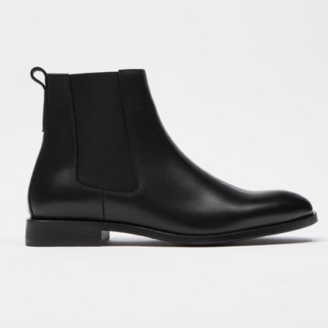 Giày boots nam da nappa màu đen Zara authentic ANKLE size 40
