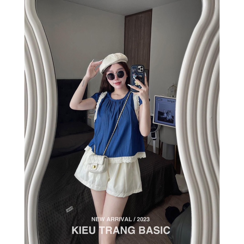 Set áo bò lụa phối ren cực xinh