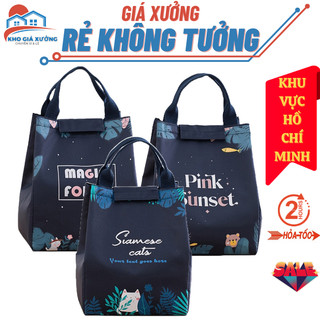 Túi kèm hộp đựng cơm giữ nhiệt 2 tầng, túi giữ nhiệt xách tay đựng hộp cơm, bình nước tiện lợi