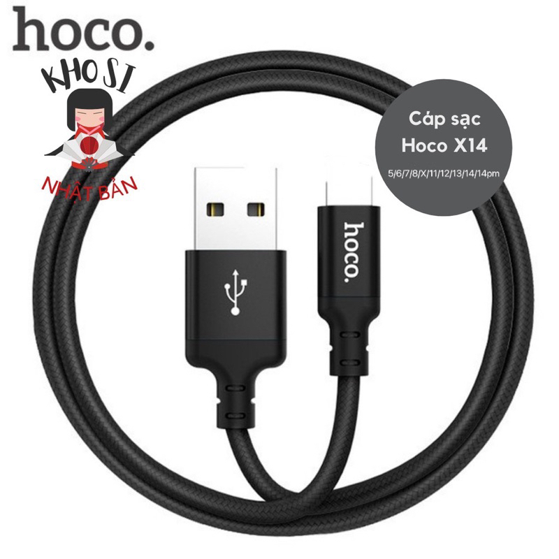 Cáp Sạc Hoco X14 1m/2m Cho ĐT Smart Phone (5/6/6p/7/7p/8/8p/X/Xsm/11/11pm/12/12pm/13/13pm/14/14pm) ,Pin sạc dự phòng