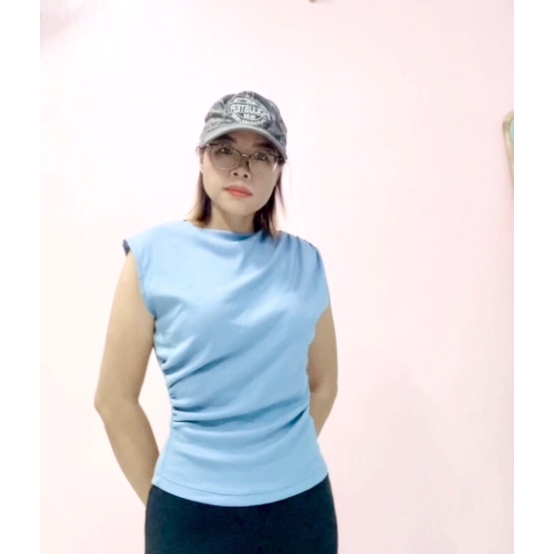 Áo thun Croptop nhún eo vai thời trang. VNXK type B