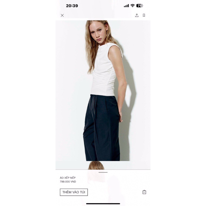 Áo thun Croptop nhún eo vai thời trang. VNXK type B