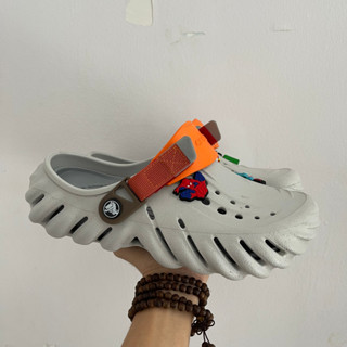 [Mẫu mới nhất 2023, còn size 45-46] EXT Dép crocs echo màu xám trắng hàng chính hãng lỗi cắt
