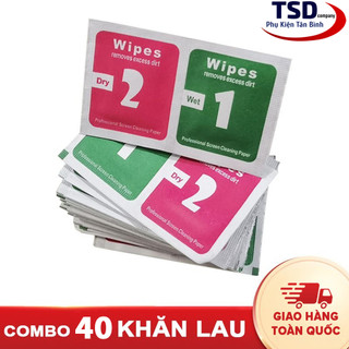Combo 40 Khăn Lau Vệ Sinh Điện Thoại, Cường Lực, Máy Tính, Máy Ảnh, Mắt Kính Tiện Lợi