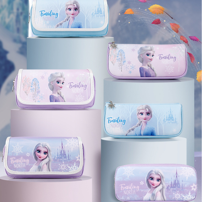 Hộp Bút Elsa Chính Hãng Disney, Chống Thấm Nước, Chống Bấm Bẩn, Ngăn Siêu To