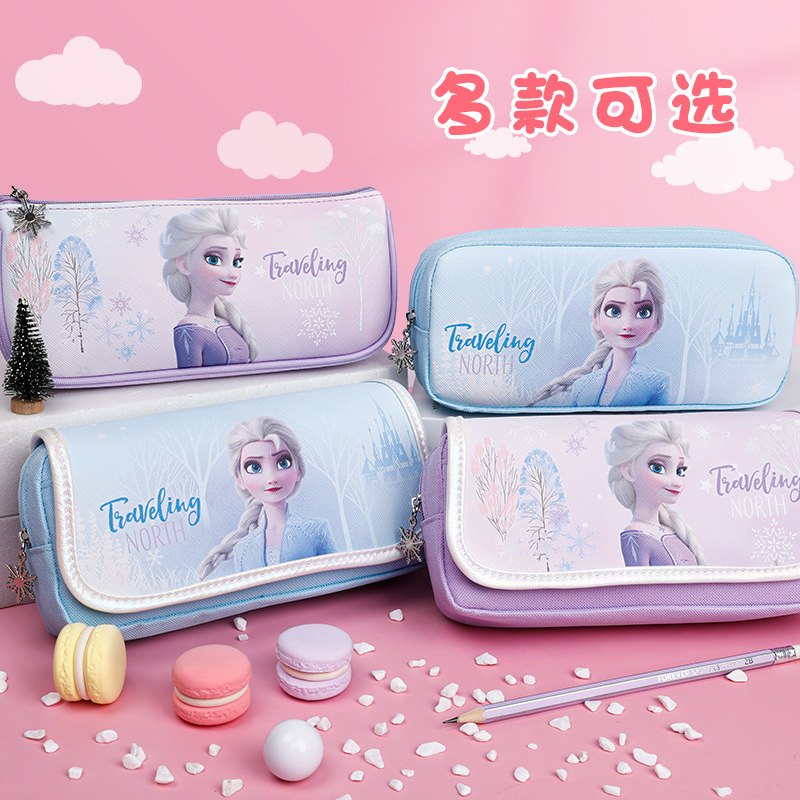 Hộp Bút Elsa Chính Hãng Disney, Chống Thấm Nước, Chống Bấm Bẩn, Ngăn Siêu To