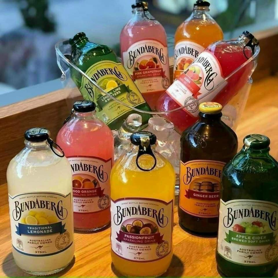 Nước Ép Trái Cây Có Gas Bundaberg Lên Men Tự Nhiên Chuẩn Vị Úc 375ml - ginger beer / root beer/soda