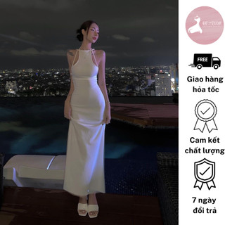 Đầm Body Dáng Ôm Cổ Yếm Dây Cột Dự Tiệc Quyến Rũ Hở Lưng