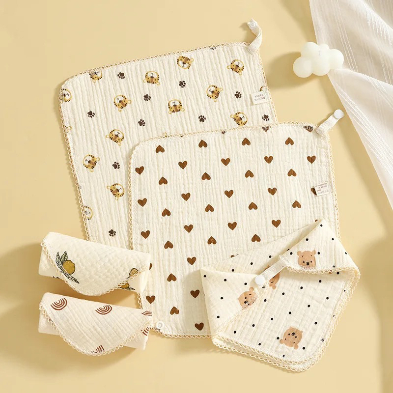 Khăn sữa khăn mùng tre muslin 2 trong 1 mềm mịn 25*25 cm