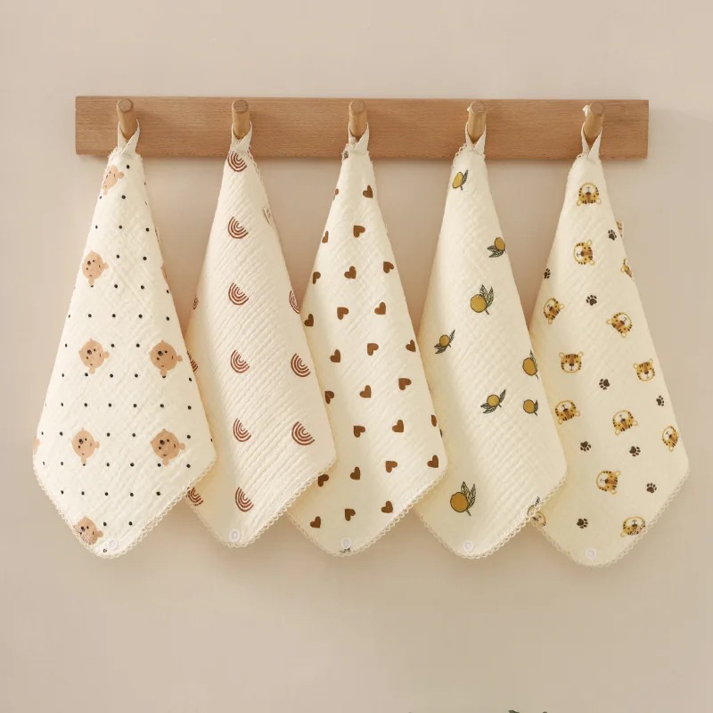Khăn sữa khăn mùng tre muslin 2 trong 1 mềm mịn 25*25 cm