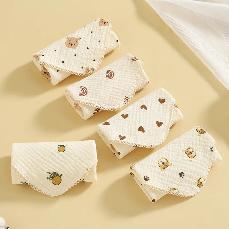 Khăn sữa khăn mùng tre muslin 2 trong 1 mềm mịn 25*25 cm