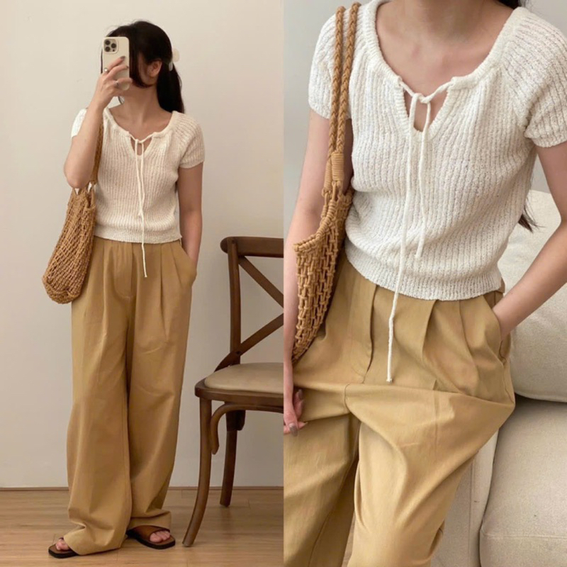 Áo montogi buộc nơ