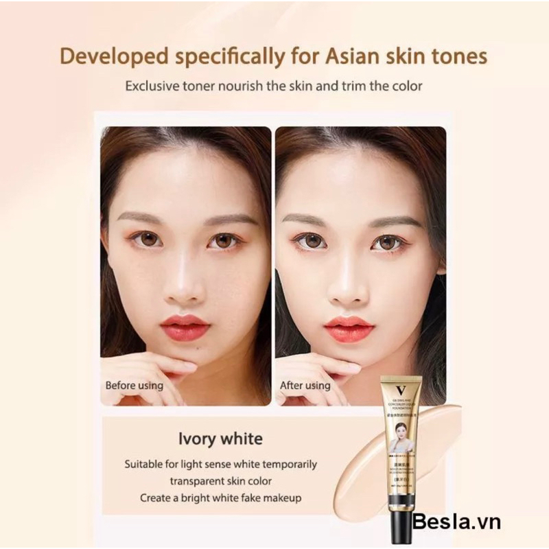 Kem nền BB dạng lỏng che khuyết điểm FVo nâng tone và lâu trôi 30gr