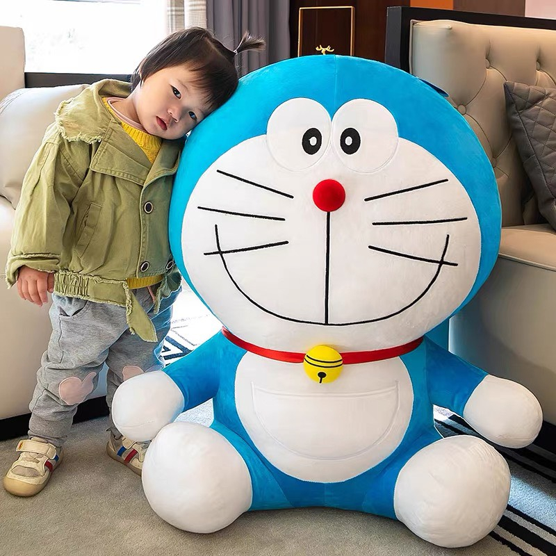 Gấu bông Doraemon và Helokitty to DRM 70 cm + KT 56 cm hình thú mềm mịn siêu dễ thương cho bé  .