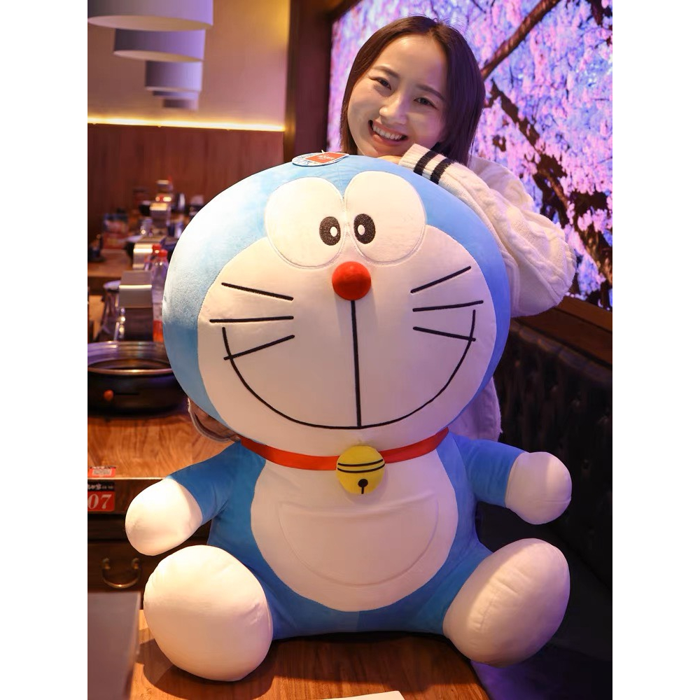 Gấu bông Doraemon và Helokitty to DRM 70 cm + KT 56 cm hình thú mềm mịn siêu dễ thương cho bé  .