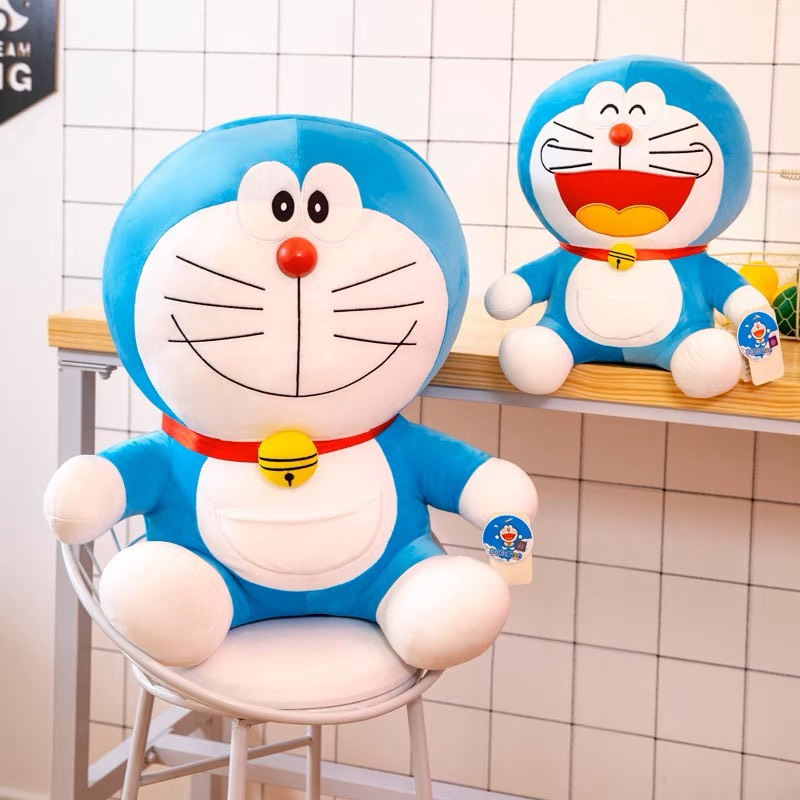 Gấu bông Doraemon và Helokitty to DRM 70 cm + KT 56 cm hình thú mềm mịn siêu dễ thương cho bé  .
