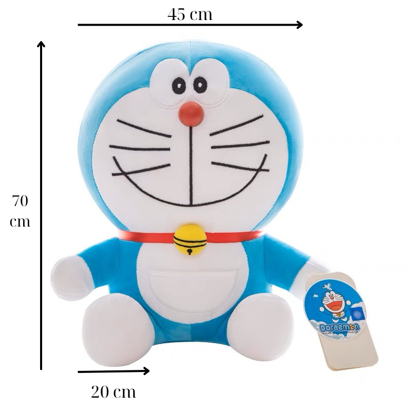 Gấu bông Doraemon và Helokitty to DRM 70 cm + KT 56 cm hình thú mềm mịn siêu dễ thương cho bé  .