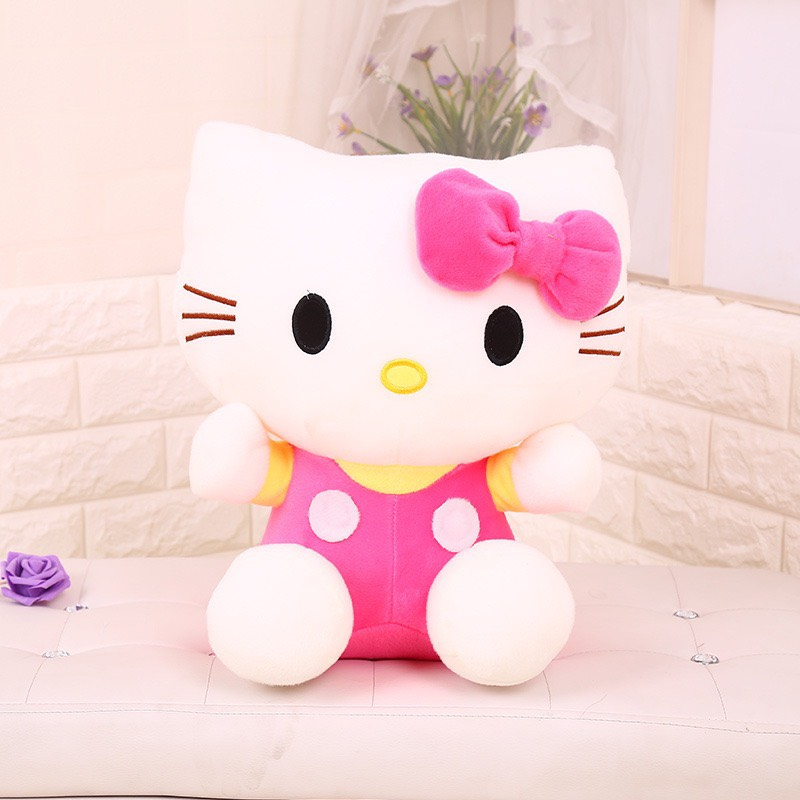 Gấu bông mèo Kitty loại to 56 cm thiên thần cao cấp Memon màu hồng  trắng