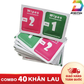 Bộ 40 Khăn Lau Cường Lực, Vệ Sinh Điện Thoại, Laptop, Máy Ảnh, Mắt Kính Tiện Lợi