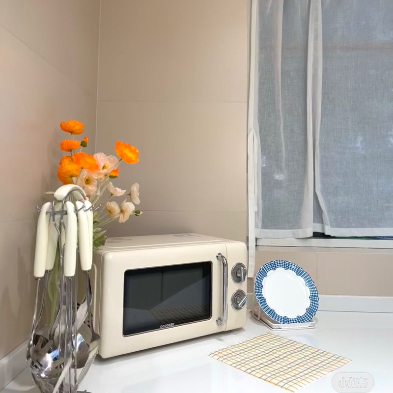 Lò vi sóng bản cơ dáng cổ điển XIAOMI OCOOKER CR-WB01B màu trắng xanh dung tích 20L BH12 tháng