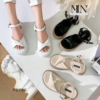 Giày xăng đan nữ đế bánh mì 3p bản xoắn khuyết f0786
