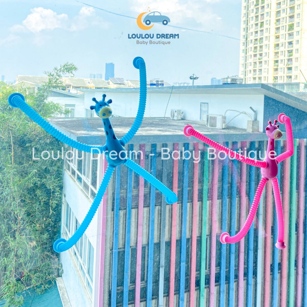 Hươu nhún cao cổ kéo dài rút dính phát sáng nhiều màu sắc siêu yêu cho bé