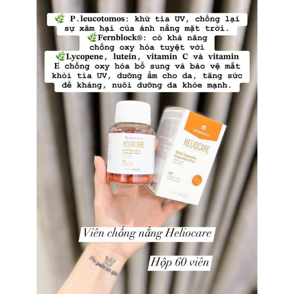 Viên Uống Chống Nắng Heliocare Oral Capsules - 60 Viên