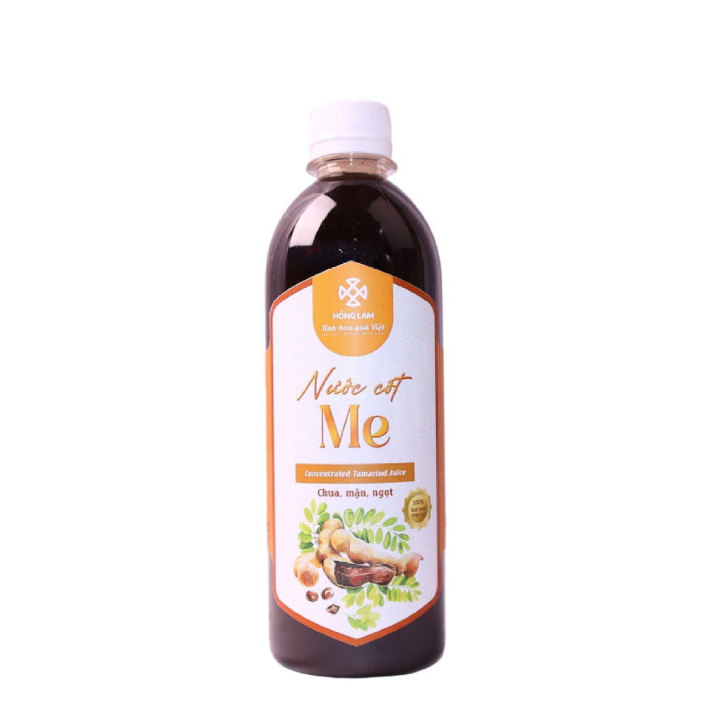 Nước cốt me tươi Hồng Lam, dạng chai (500ml). Có vị chua, ngọt