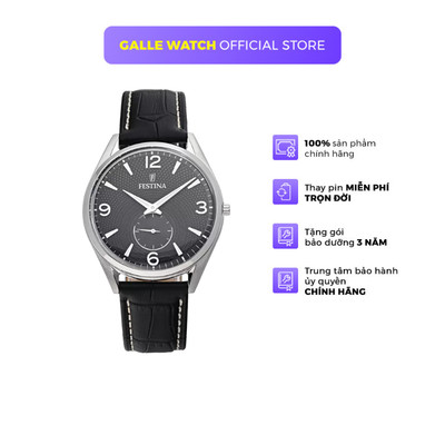 Đồng hồ nam chính hãng Festina Quartz F6870/4 chống nước 3ATM, kim giây rốn, kính cứng cường lực, dây da cao cấp Thụy Sĩ