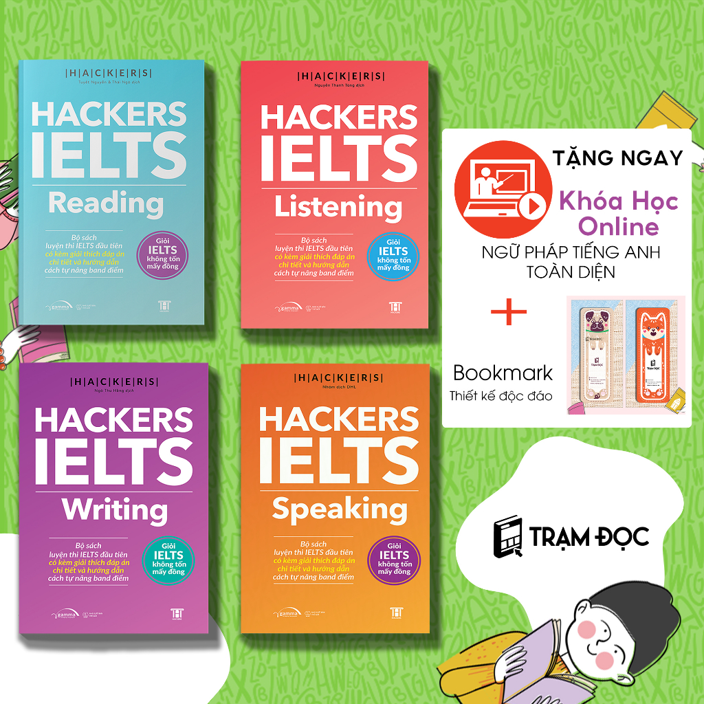 Sách - Bộ 4 Cuốn Hackers IELTS ( Listening + Reading + Speaking + Writing) | BigBuy360 - bigbuy360.vn