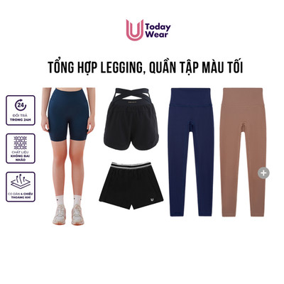 Quần tập gym yoga thể thao nữ tối màu thoáng khí tôn dáng co giãn tốt Today U Wear