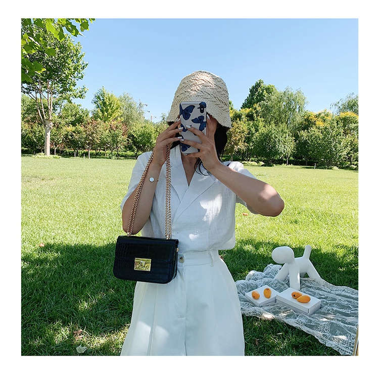 Túi xách nữ đẹp đeo chéo nữ, Túi đeo vai kẹp nách thời trang công sở da pu vân cá sấu dây xích cao cấp giá rẻ M171