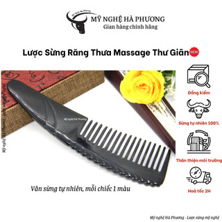 Lược sừng răng thưa chuôi liềm giúp gỡ rối, chải tóc lưu thông máu