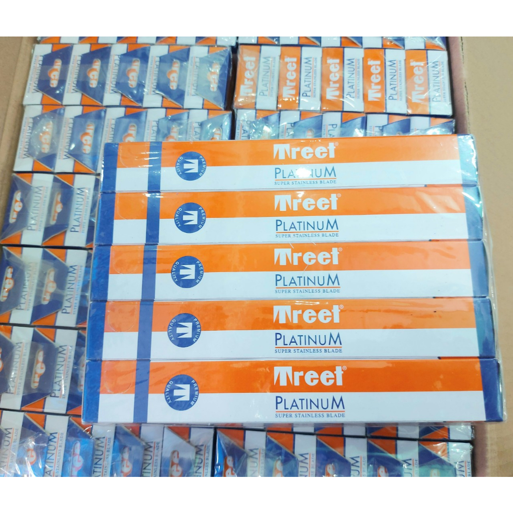 Vỉ 200 lưỡi lam Treet Platinum Cam - Hộp lưỡi dao cạo Treet 200 lưỡi thép không gỉ