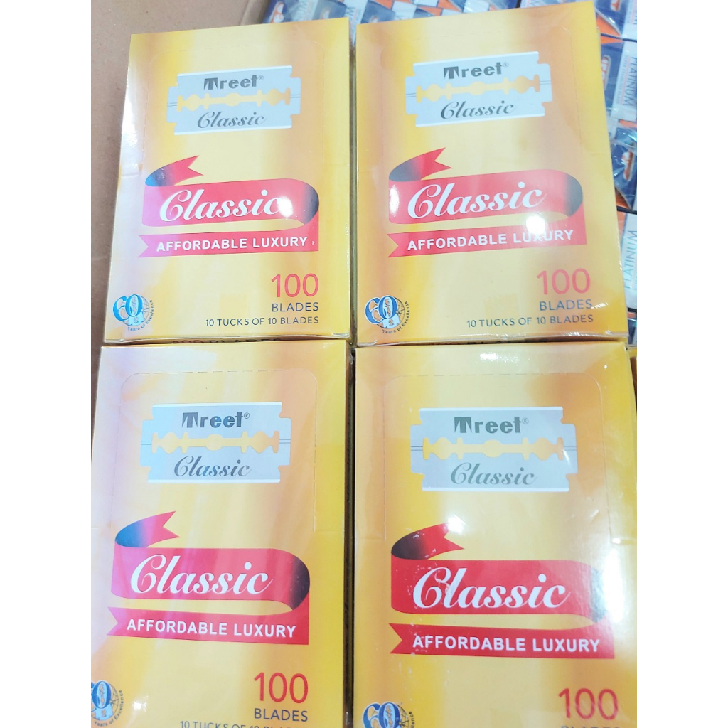 Vỉ 100 lưỡi lam Treet Classic - Dao lam Treet Classic siêu bén gọn