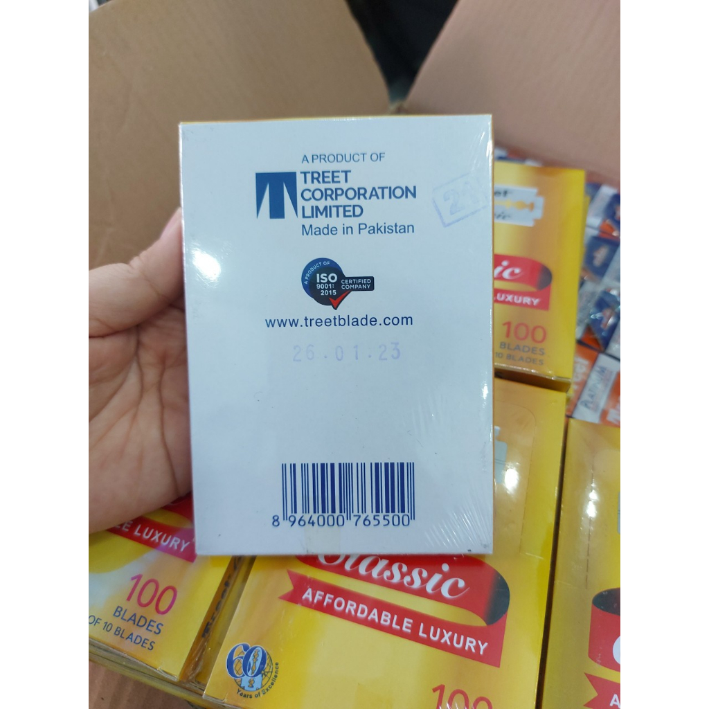 Vỉ 100 lưỡi lam Treet Classic - Dao lam Treet Classic siêu bén gọn