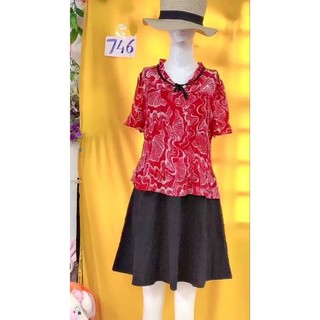 đầm voan xếp ly phối chân váy Thun size M/L. S746