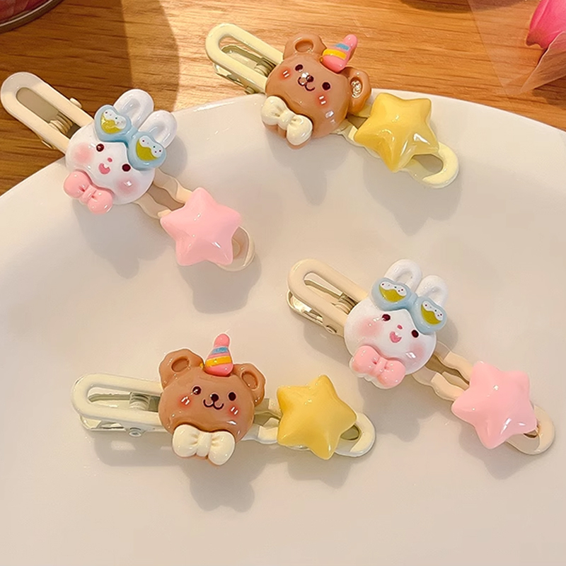Miumiua🔮Kẹp Tóc Hình Ngôi Sao / Trái Tim / Phấn Má Hồng mini Dễ Thương Màu Lựa Chọn Phong Cách Nhật Bản