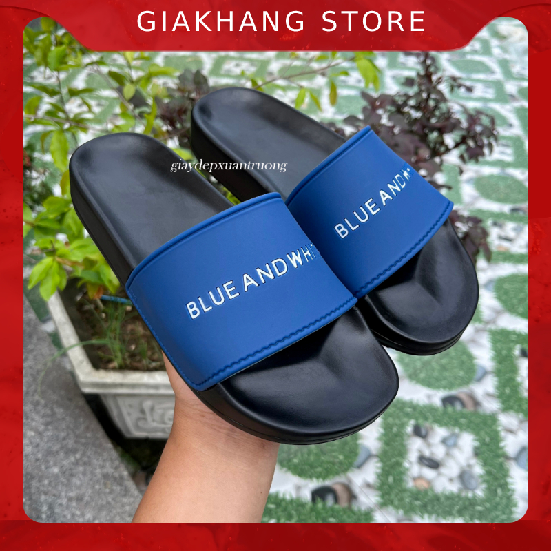 Dép nam quai ngang Blue And White cực chất. Hàng sẵn kho từ 38-43