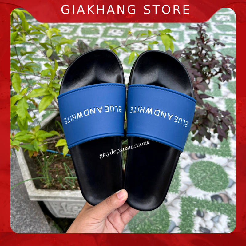 Dép nam quai ngang Blue And White cực chất. Hàng sẵn kho từ 38-43
