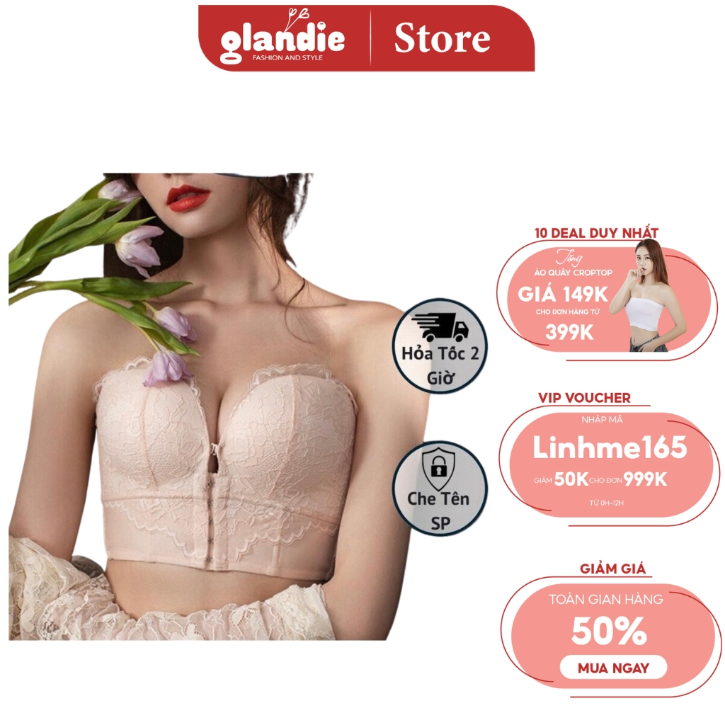 Áo Nâng Ngực Không Dây, cài trước tạo khe sexy ,Lót Bra quây cúp có Gọng sườn cài sau quyến rũ