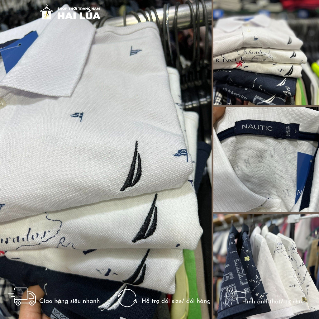 Áo polo nam xuất dư nautica có size từ 60kg-85kg