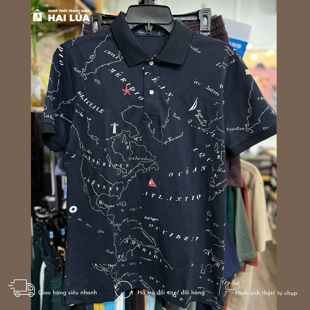 Áo polo nam xuất dư nautica có size từ 60kg-85kg