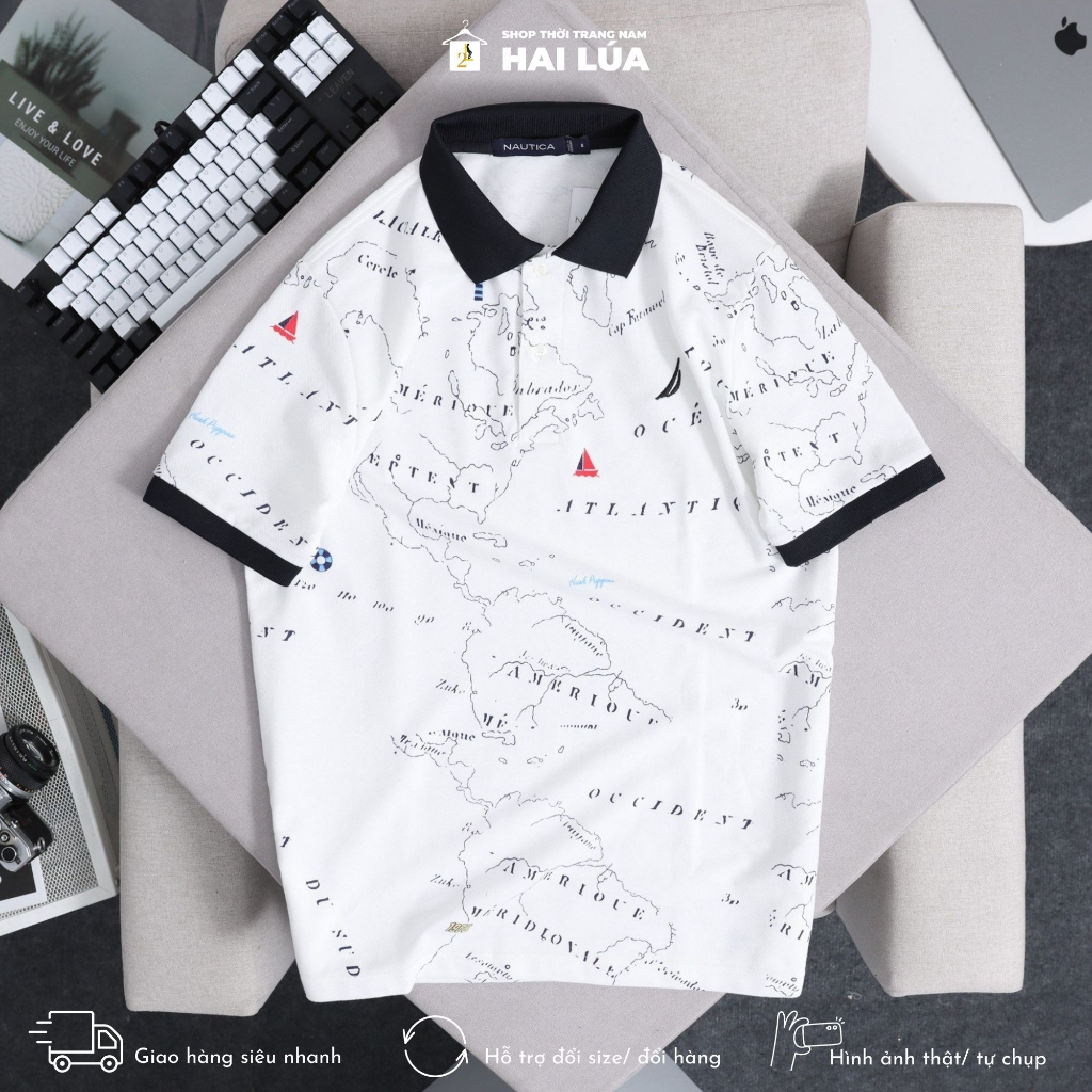 Áo polo nam xuất dư nautica có size từ 60kg-85kg