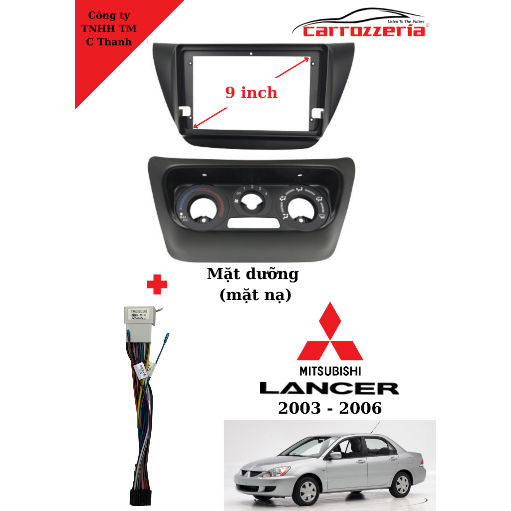 Mặt dưỡng lắp màn hình Android Mitsubishi Lancer 2005
