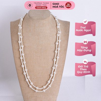 Vòng Cổ Ngọc Trai Kiểu Dáng Thanh Lịch Dài 120cm Sang Trọng Cho Quý Nàng - Ngọc Trai Trường Thịnh