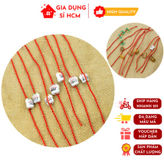 Vòng tay dây đỏ đeo tay may mắn, cầu bình an, tài lộc