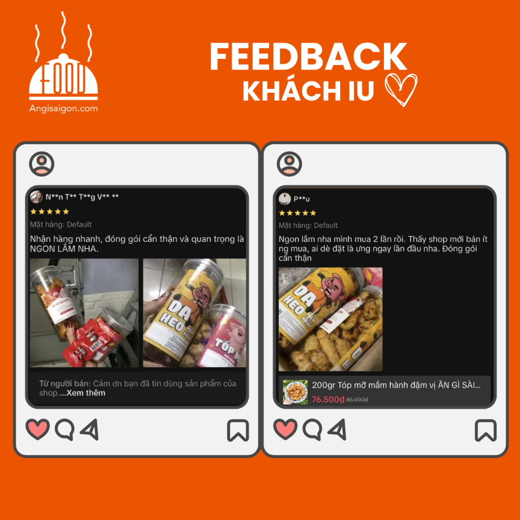 1KG Tóp mỡ mắm hành đậm vị ĂN GÌ SÀI GÒN, tóp mỡ nguyên miếng siêu giòn, siêu ghiền, hũ seal nhôm