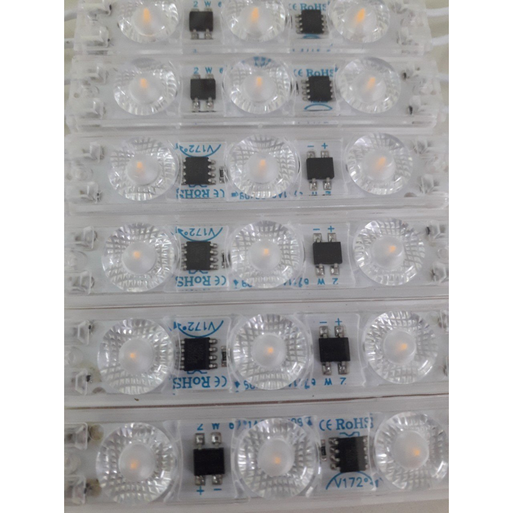 Thanh Led Module 3 bóng AC 220V siêu sáng, chống nước, màu trắng, vàng, dây 20 thanh 3 bóng