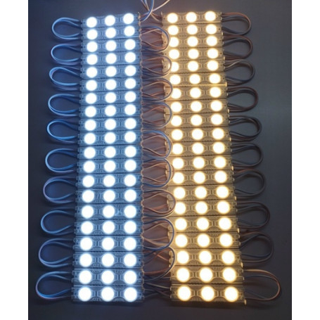 Thanh Led Module 3 bóng AC 220V siêu sáng, chống nước, màu trắng, vàng, dây 20 thanh 3 bóng